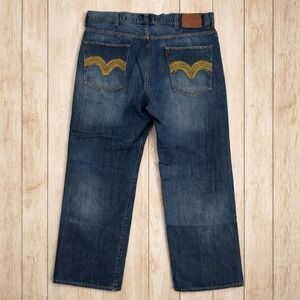 Levis 569 Loose Straight Jeans Men 40x29 Embroidered Baggy‎ Y2K Skater Hip Hop